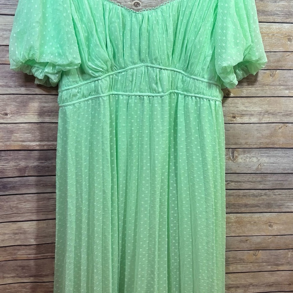 ASOS Curve Mint Green Puff Sleeve Maxi Dress - Picture 2 of 7